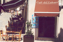 Blick auf das Cafe del Calvari in Pollenca