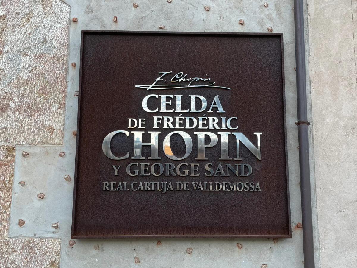 Schild von der Celde de Frederik Chopin