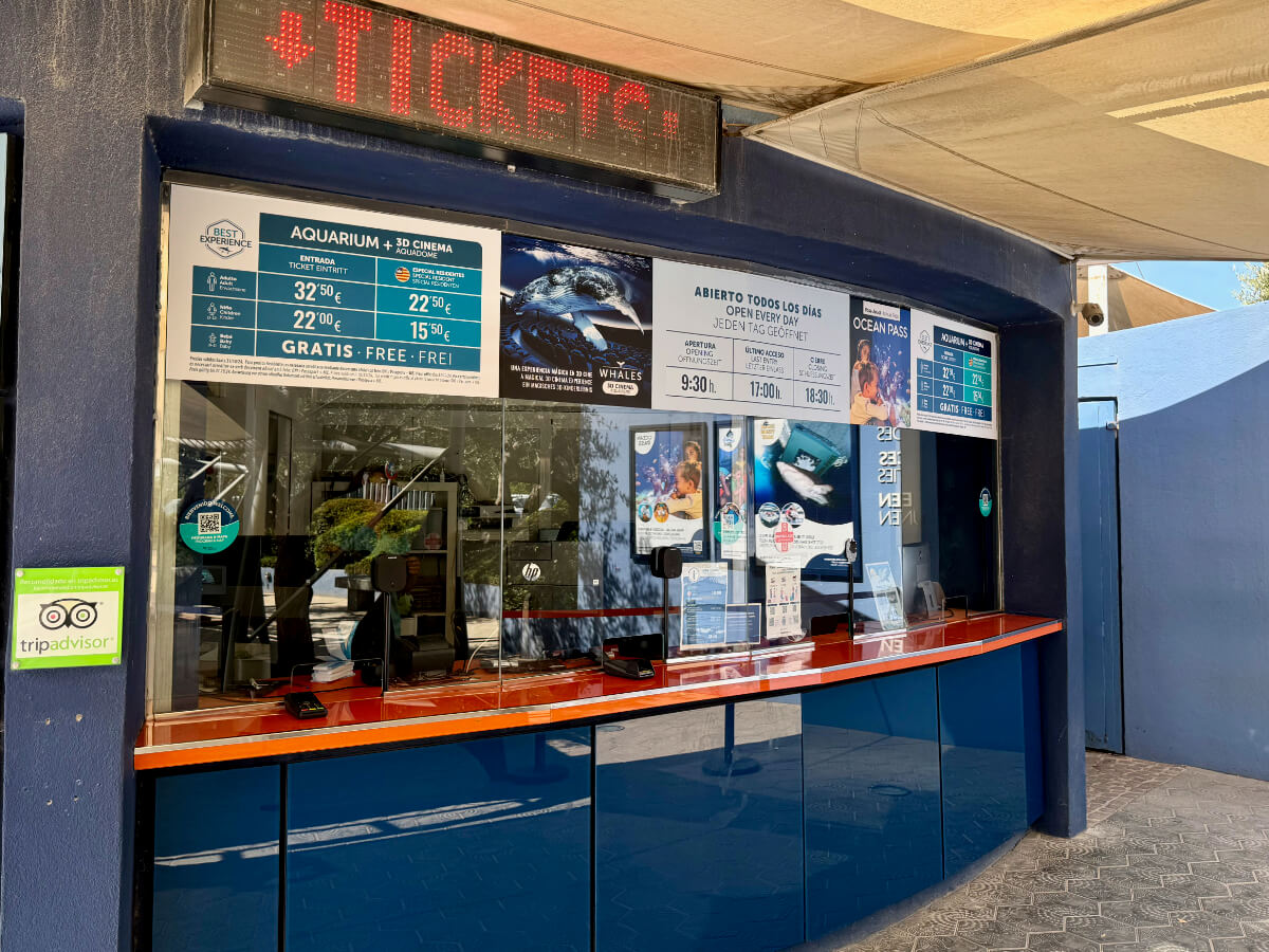 Ticketschalter am Palma Aquarium